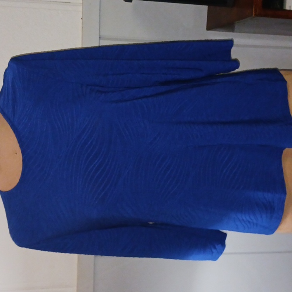 JM Collection Ladies Top Blouse Royal Blue PXL